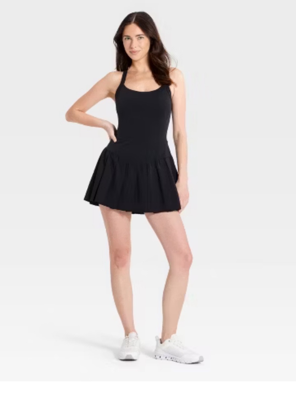 NWT JoyLab Women's Pleated Black Active Dress - Picture 3 of 13